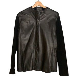 Lafayette 148 Leather Front Jacket & Wool Blend 12